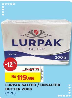 LURPAK SALTED / UNSALTED BUTTER 200G