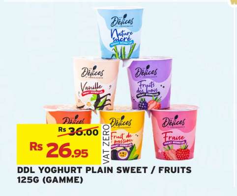 DDL YOGHURT PLAIN SWEET / FRUITS 125G (GAMME)