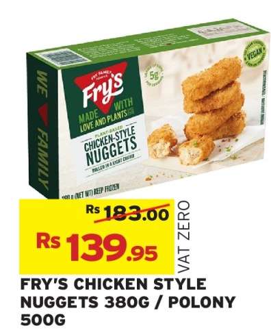 FRY’S CHICKEN STYLE NUGGETS 380G / POLONY 500G