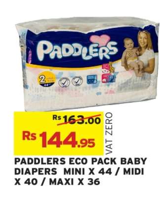 PADDLERS ECO PACK BABY DIAPERS MINI X 44 / MIDI X 40 / MAXI X 36