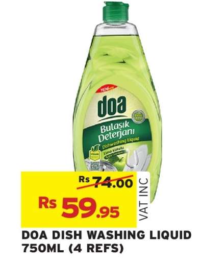 DOA DISH WASHING LIQUID 750ML (4 REFS)