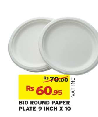 BIO ROUND PAPER PLATE 9 INCH X 10
