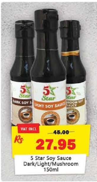 5 Star Soy Sauce Dark/Light/Mushroom