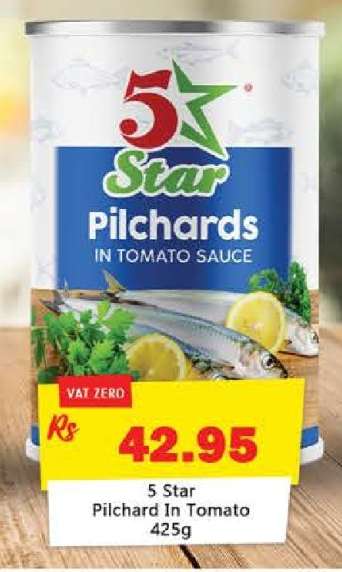 5 Star Pilchard In Tomato 425g