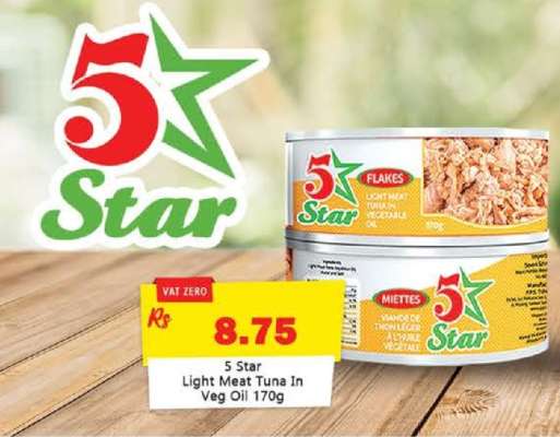 5 Star Light Meat Tuna In Veg Oil 170g