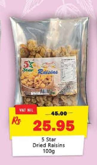 5 Star Dried Raisins