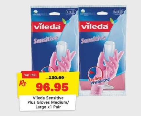 Vileda Sensitive Plus Gloves Medium/Large x1 Pair