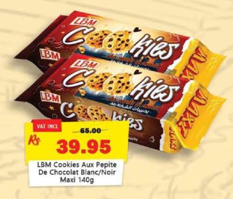 LBM Cookies Aux Pepite De Chocolat Blanc/Noir Maxi 140g
