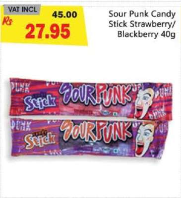 Sour Punk Candy Stick Strawberry/Blackberry 40g
