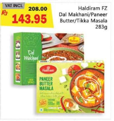 Haldiram FZ Dal Makhani/Paneer Butter/Tikka Masala 283g