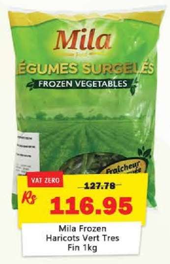 Mila Frozen Haricots Vert Tres Fin 1kg