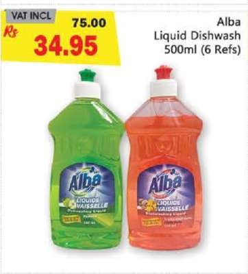 Alba Liquid Dishwash 500ml (6 Refs)
