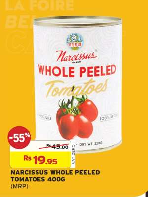 NARCISSUS WHOLE PEELED TOMATOES 400G