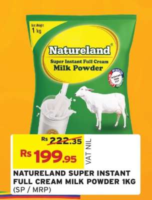 NATURELAND SUPER INSTANT FULL CREAM MILK POWDER 1KG
