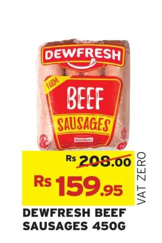 DEWFRESH BEEF SAUSAGES 450G