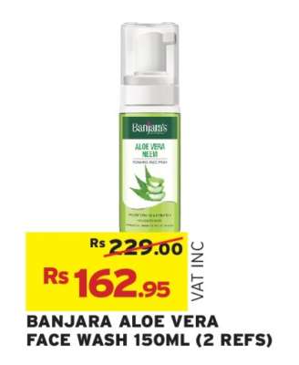 BANJARA ALOE VERA FACE WASH 150ML (2 REFS)