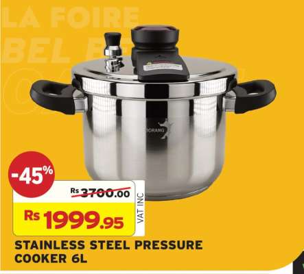 STAINLESS STEEL PRESSURE COOKER 6L
