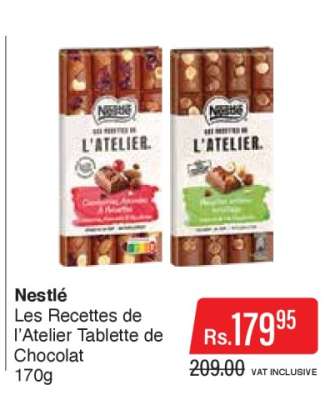 Nestlé Les Recettes de l’Atelier Tablette de Chocolat