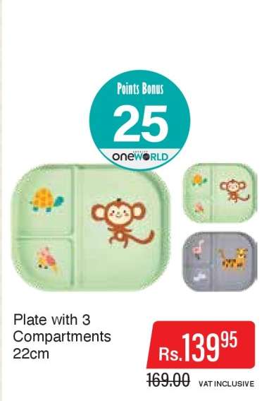Plate with 3 Compartments 22cm