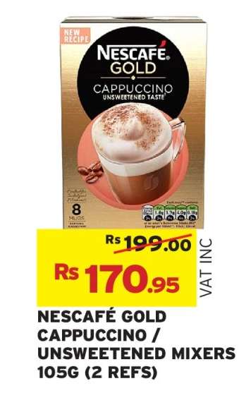 NESCAFÉ GOLD CAPPUCCINO / UNSWEETENED MIXERS 105G (2 REFS)