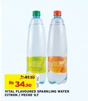 VITAL FLAVOURED SPARKLING WATER CITRON / PECHE 1LT