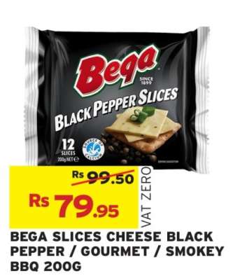 BEGA SLICES CHEESE BLACK PEPPER / GOURMET / SMOKEY BBQ 200G