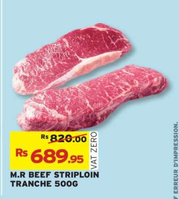 M.R BEEF STRIPLOIN TRANCHE 500G