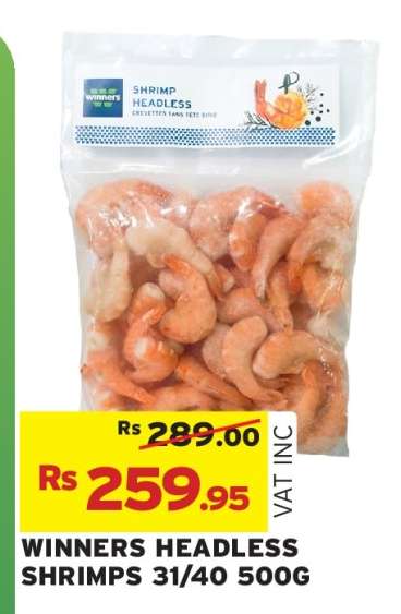 WINNERS HEADLESS SHRIMPS 31/40 500G
