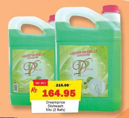 Dreamprice Dishwash 5lts (2 Refs)