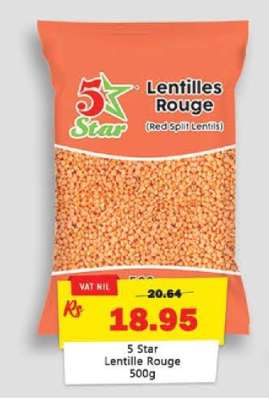 5 Star Lentille Rouge 500g