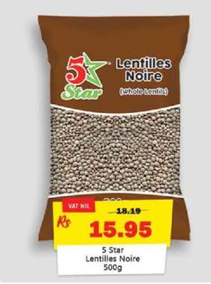 5 Star Lentilles Noire 500g