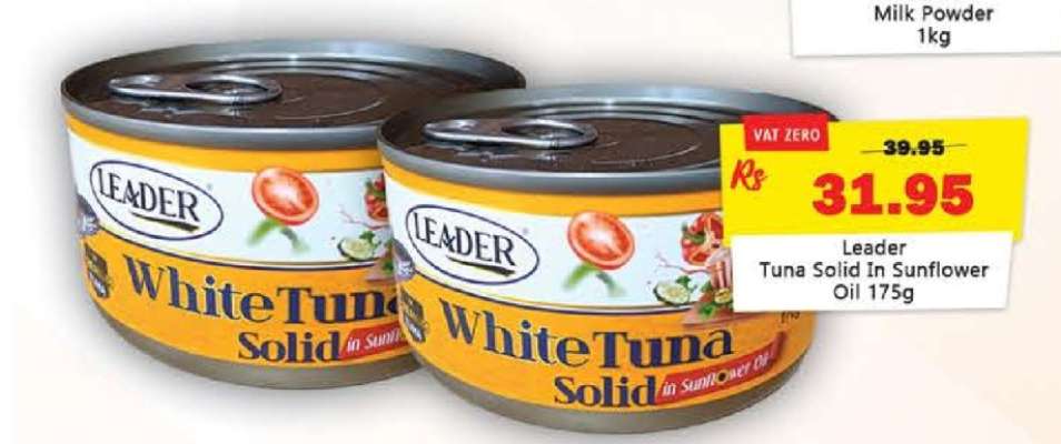 Leader Tuna Solid In Sunflower Oil 175g