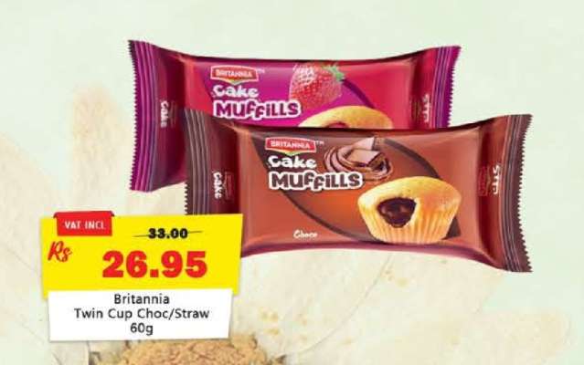 Britannia Twin Cup Choc/Straw 60g