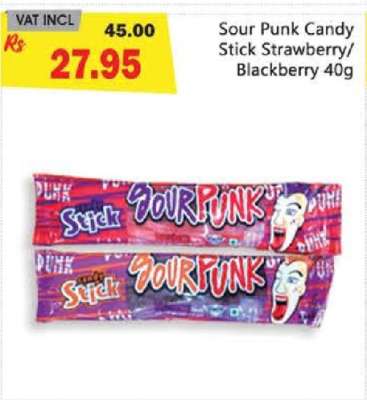 Sour Punk Candy Stick Strawberry/Blackberry 40g