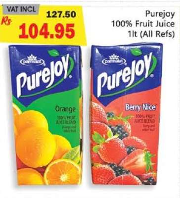 Purejoy 100% Fruit Juice 1lt (All Refs)