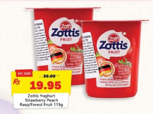 Zottis Yoghurt Strawberry Peach Rasp Forest Fruit 115g