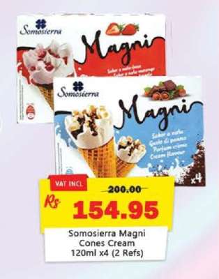 Somosierra Magni Cones Cream 120ml x4 (2 Refs)