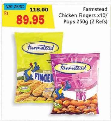 Farmstead Chicken Fingers x10/ Pops 250g (2 Refs)