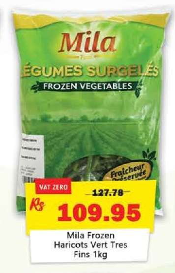 Mila Frozen Haricots Vert Tres Fins 1kg