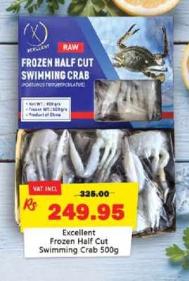Excellent Frozen Half Cut Swimming Crab 500g