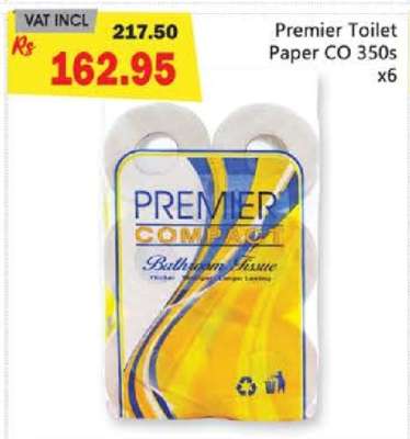 Premier Toilet Paper Co 350s x6