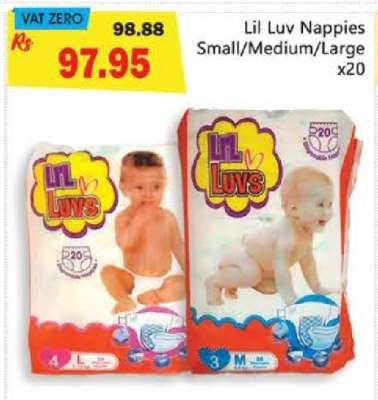 Lil Luv Nappies Small/Medium/Large x20
