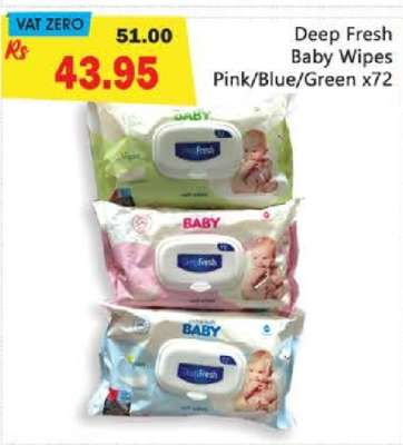 Deep Fresh Baby Wipes Pink/Blue/Green x72