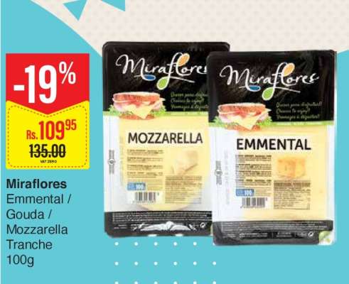 Miraflores Emmental / Gouda / Mozzarella Tranche 100g