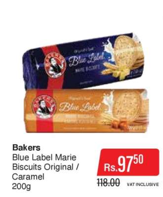 Bakers Blue Label Marie Biscuits Original / Caramel