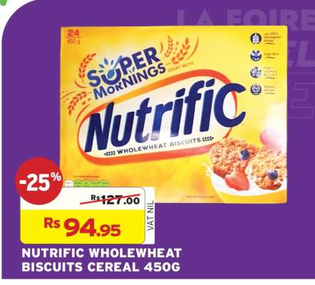 NUTRIFIC WHOLEWHEAT BISCUITS CEREAL 450G