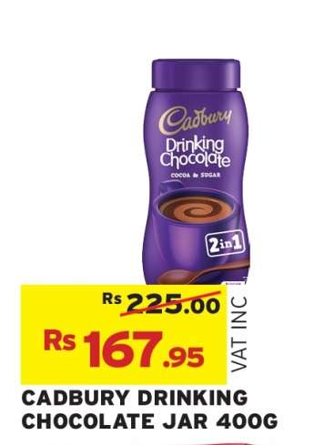 CADBURY DRINKING CHOCOLATE JAR 400G