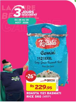 ROASTA 1121 BASMATI RICE 5KG