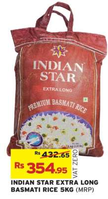 INDIAN STAR EXTRA LONG BASMATI RICE 5KG