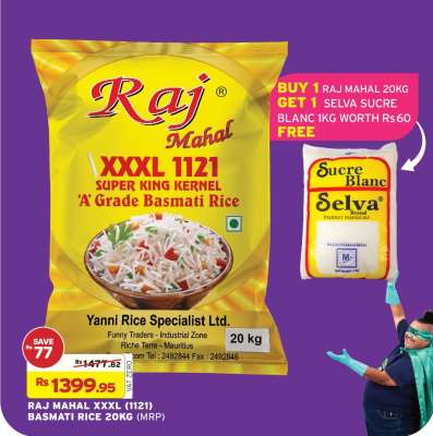 RAJ MAHAL XXXL 1121 BASMATI RICE 20KG